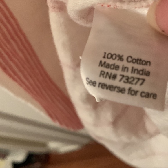 NWT Sonoma cream & mauve striped sleeveless cotton midi-dress w/decor buttons 4x - Picture 9 of 11